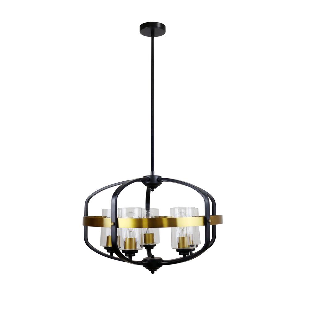 CHLOE Lighting Contemporary-Style Black/Bronze 5 Light Large Pendant 24" Wide. Picture 2