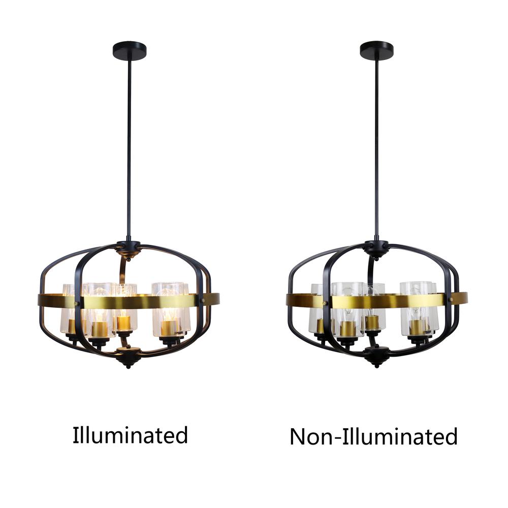 CHLOE Lighting Contemporary-Style Black/Bronze 5 Light Large Pendant 24" Wide. Picture 4