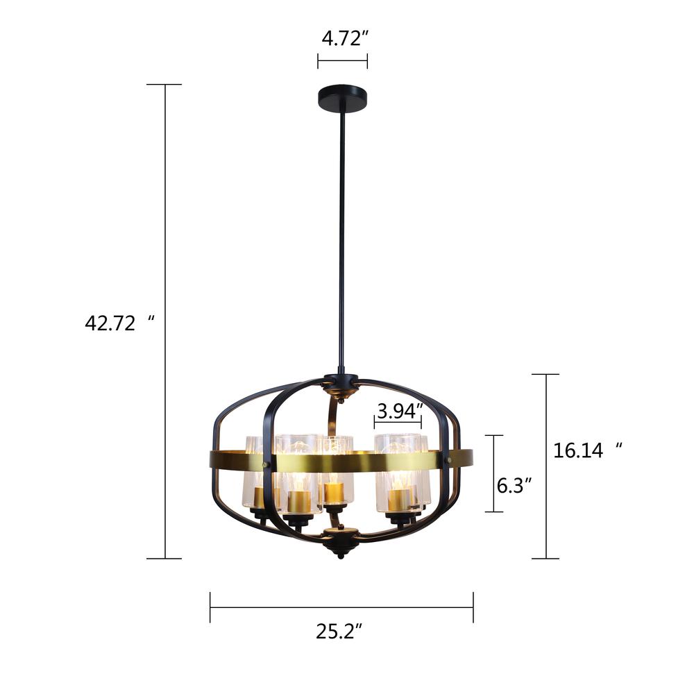 CHLOE Lighting Contemporary-Style Black/Bronze 5 Light Large Pendant 24" Wide. Picture 6