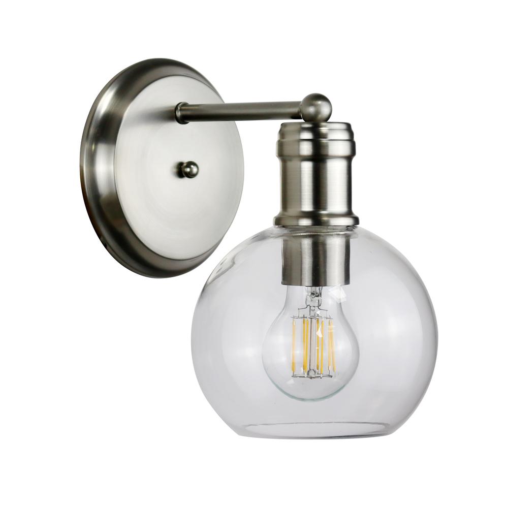 CHLOE Lighting OXA Transitional Brushed Nickel 1 Light Indoor Wall Sconce 6" Wide. Picture 2