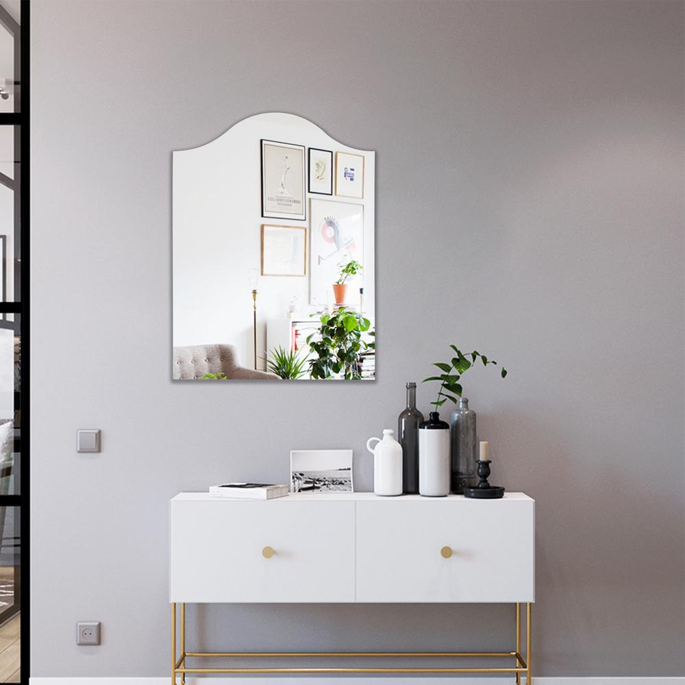 CHLOE's Reflection Verical/Horizontal Hanging Arched-shaped Frameless Wall Mirror 32" Height. Picture 3