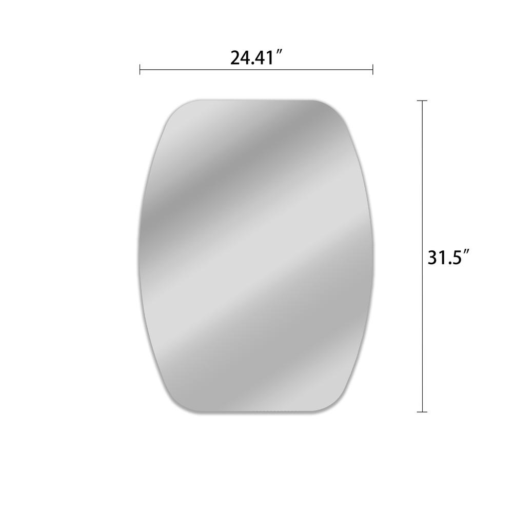 CHLOE's Reflection Verical/Horizontal Hanging Squared-Oval Shaped Frameless Wall Mirror 32" Height. Picture 2