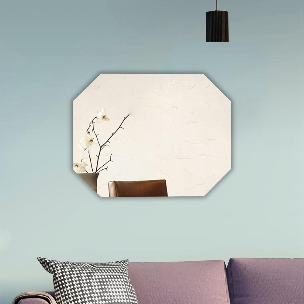 CHLOE's Reflection Verical/Horizontal Hanging Rectangular-Octagon Frameless Wall Mirror 32" Height. Picture 3