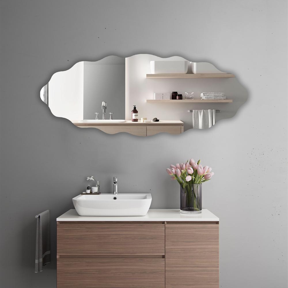CHLOE's Reflection Verical/Horizontal Hanging Oval Shaped Frameless Wall Mirror 49" Height. Picture 3