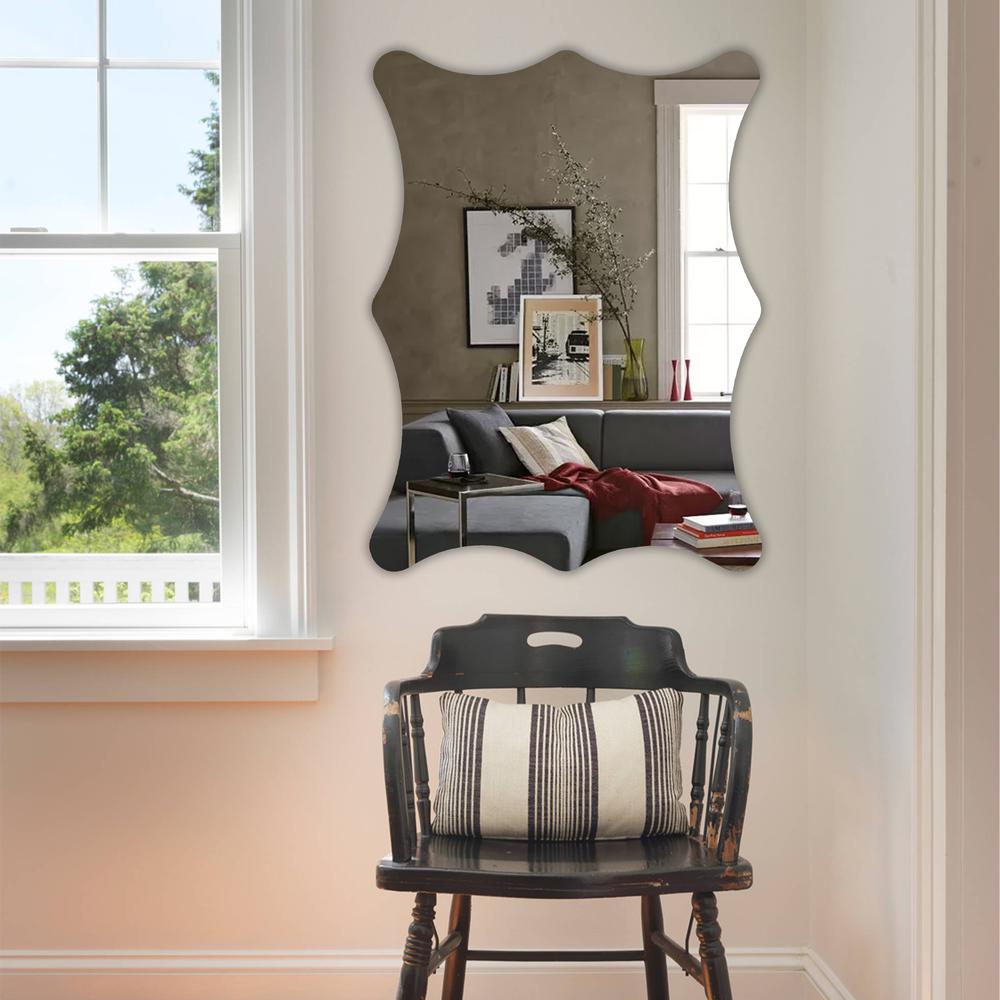 CHLOE's Reflection Verical/Horizontal Hanging Rectangle Shaped Frameless Wall Mirror 32" Height. Picture 4