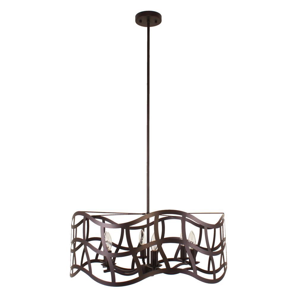 WILLOW Transitional 6 Light Oil Rubbed Bronze Ceiling Pendant 25" Wide. Picture 6
