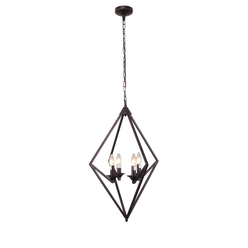 KYRA Transitional 4 Light Rubbed Bronze Ceiling Pendant 19.5" Wide. Picture 6