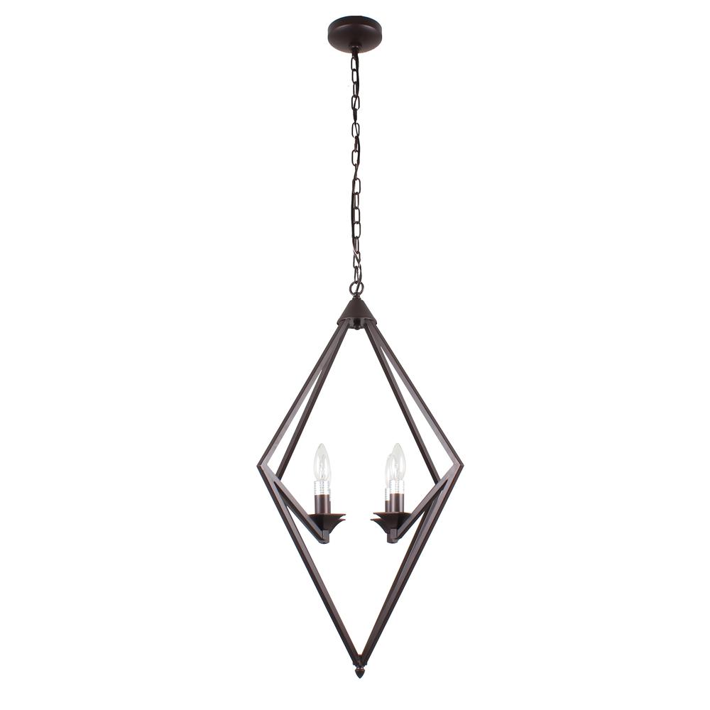 KYRA Transitional 4 Light Rubbed Bronze Ceiling Pendant 19.5" Wide. Picture 3