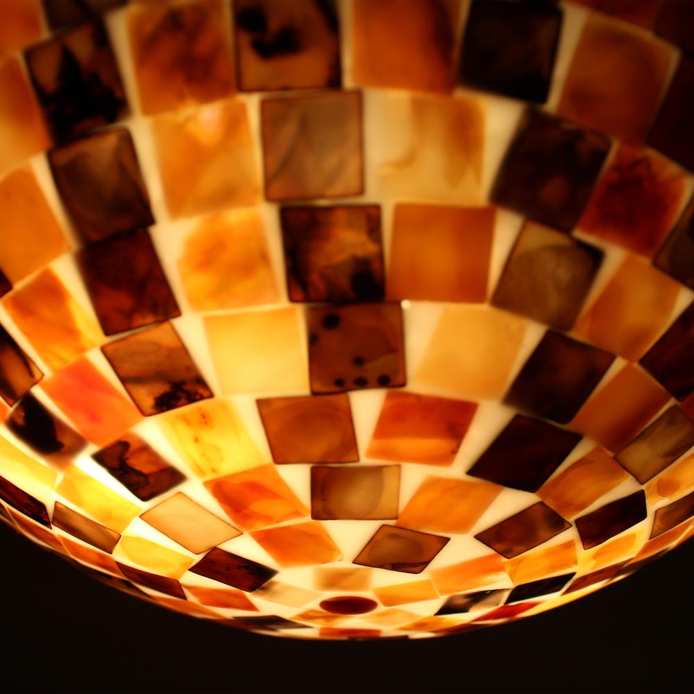 CHLOE Lighting BAY Mosiac-Style Seashell Flush Ceiling Fixture 12" Width. Picture 4