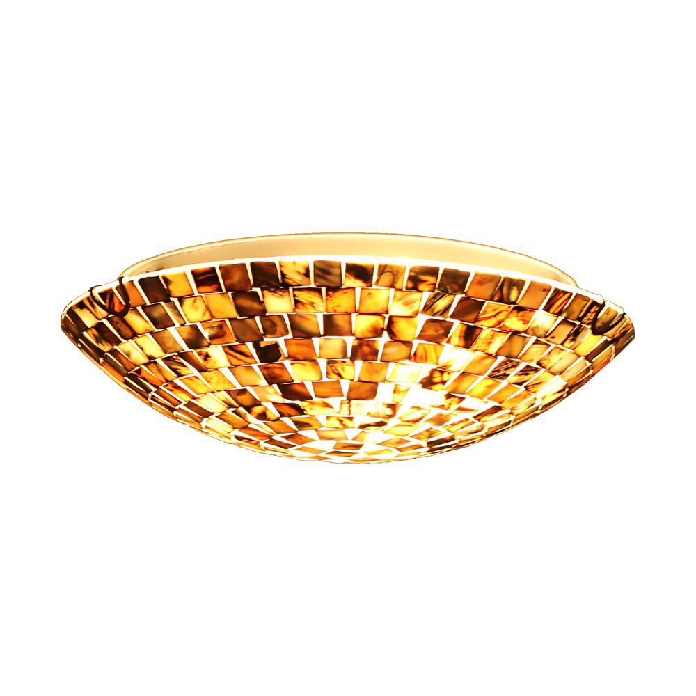 CHLOE Lighting CROWN Mosaic-Style 2 Light Ceiling-Flush Fixture 12" Wide. Picture 1