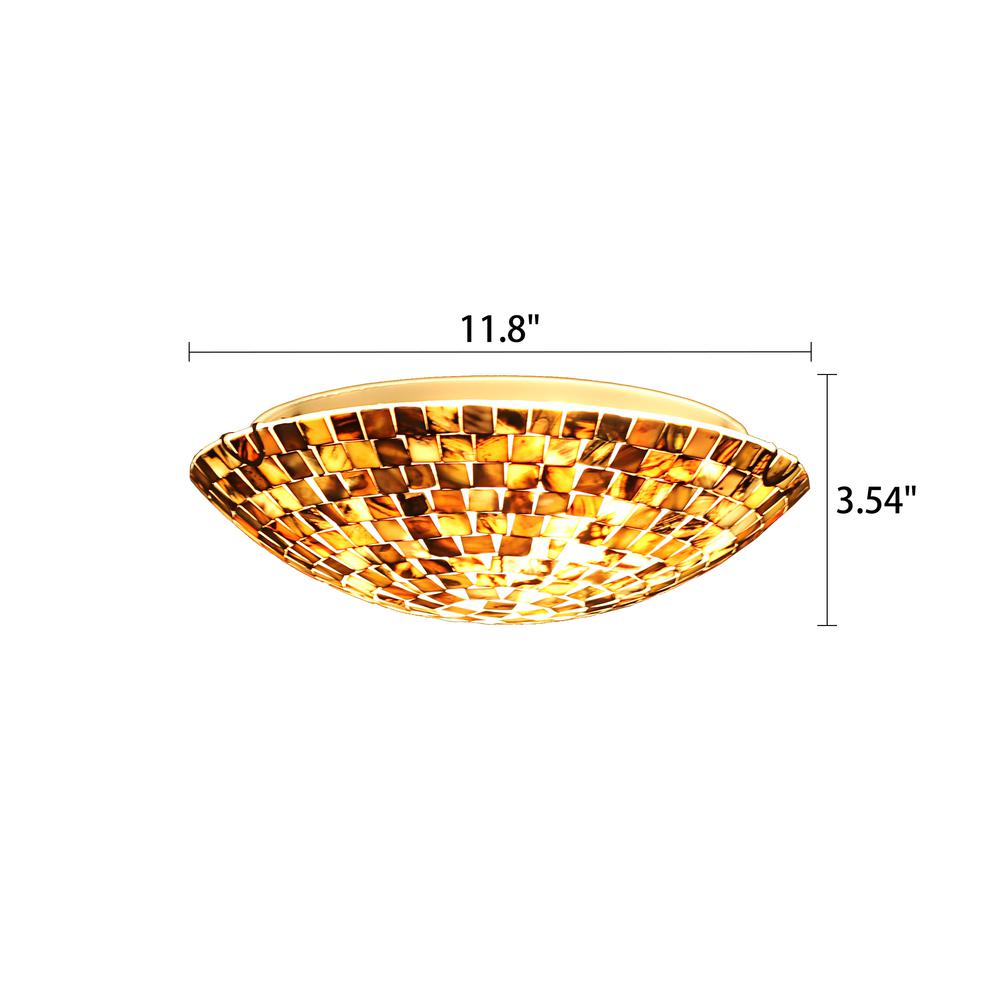 CHLOE Lighting CROWN Mosaic-Style 2 Light Ceiling-Flush Fixture 12" Wide. Picture 5