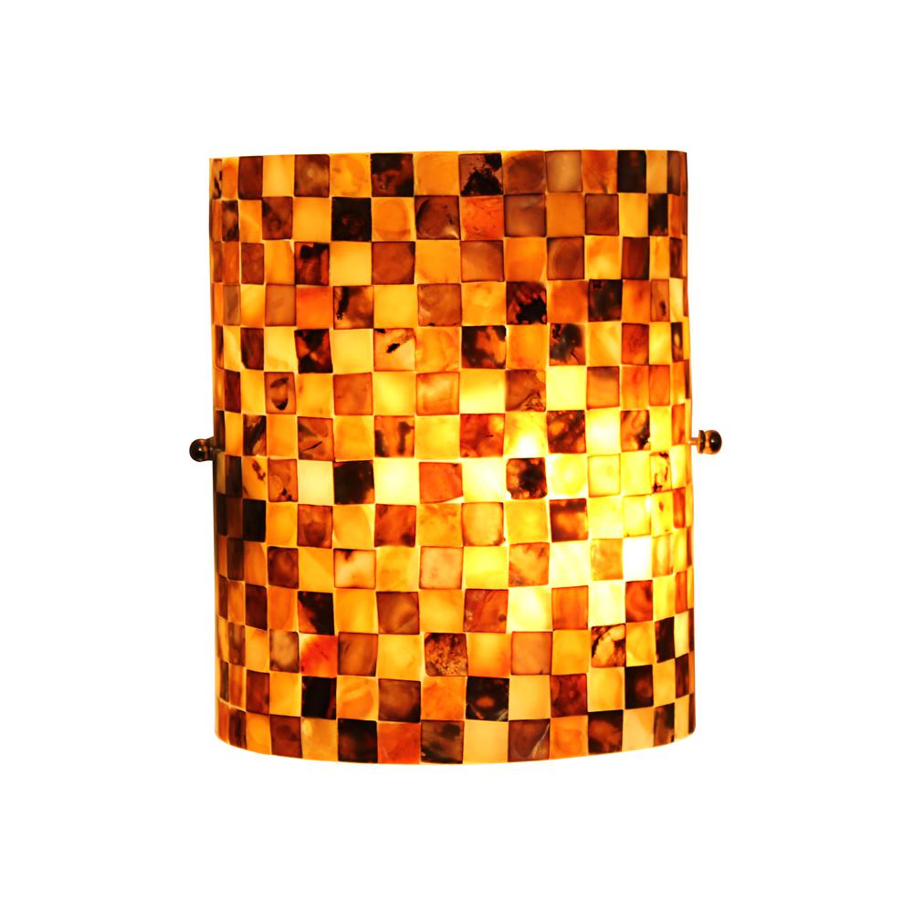 CHLOE Lighting SHELLEY Mosaic-Style Seashell Wall Sconce 8" Height. Picture 1