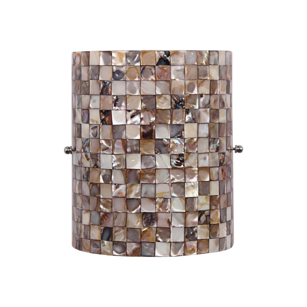 CHLOE Lighting SHELLEY Mosaic-Style Seashell Wall Sconce 8" Height. Picture 5
