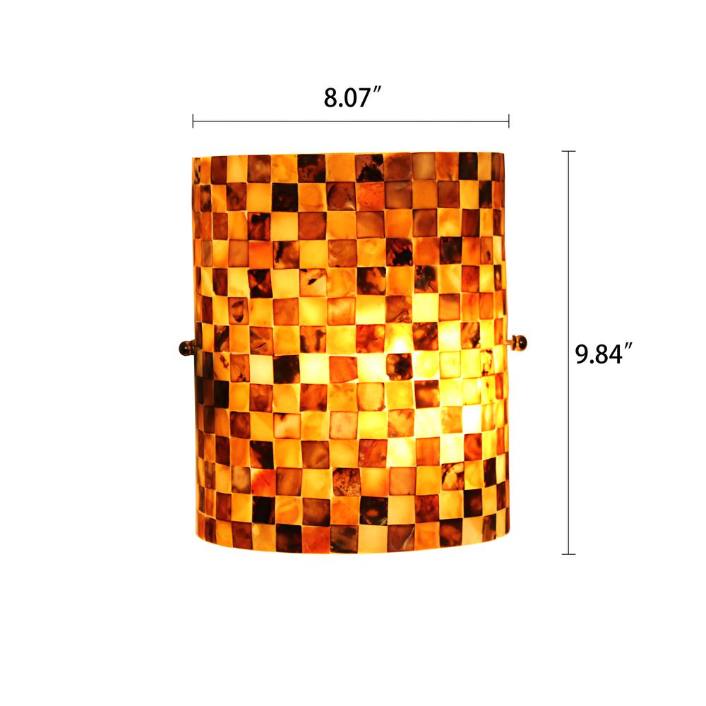 CHLOE Lighting SHELLEY Mosaic-Style Seashell Wall Sconce 8" Height. Picture 2