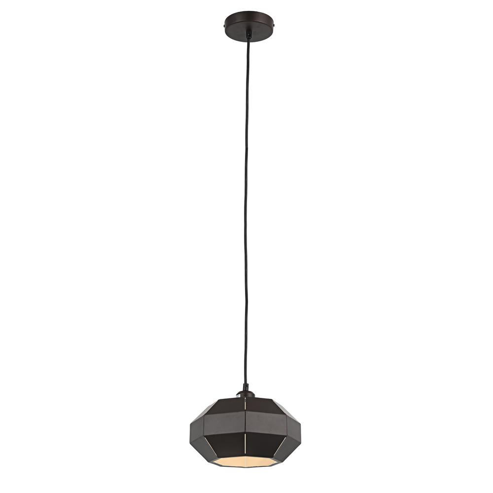 CHLOE Lighting FINN Contemporary-Style 1 Light Brown and White Ceiling Mini Pendant 10" Wide. Picture 1