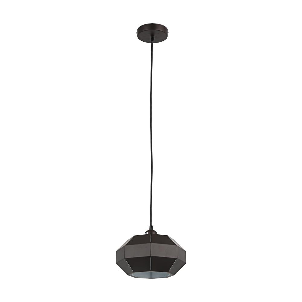 CHLOE Lighting FINN Contemporary-Style 1 Light Brown and White Ceiling Mini Pendant 10" Wide. Picture 2