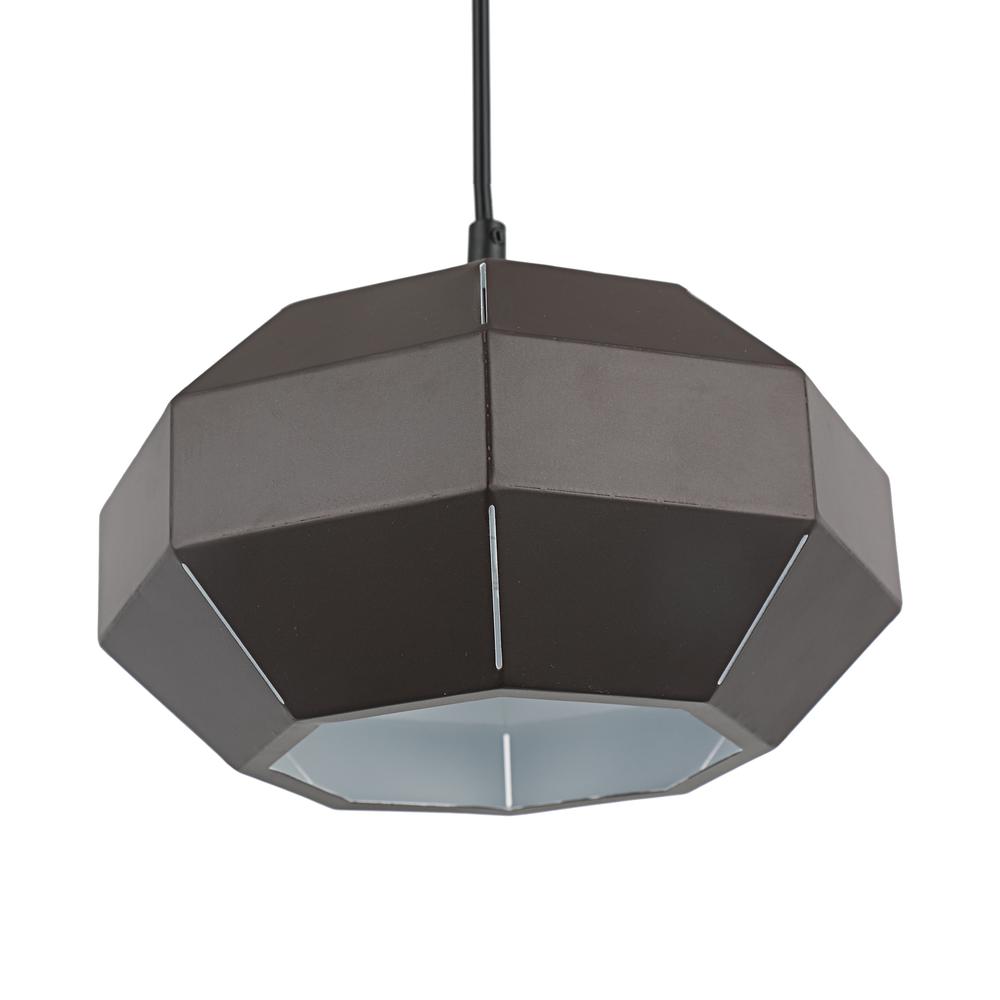CHLOE Lighting FINN Contemporary-Style 1 Light Brown and White Ceiling Mini Pendant 10" Wide. Picture 4