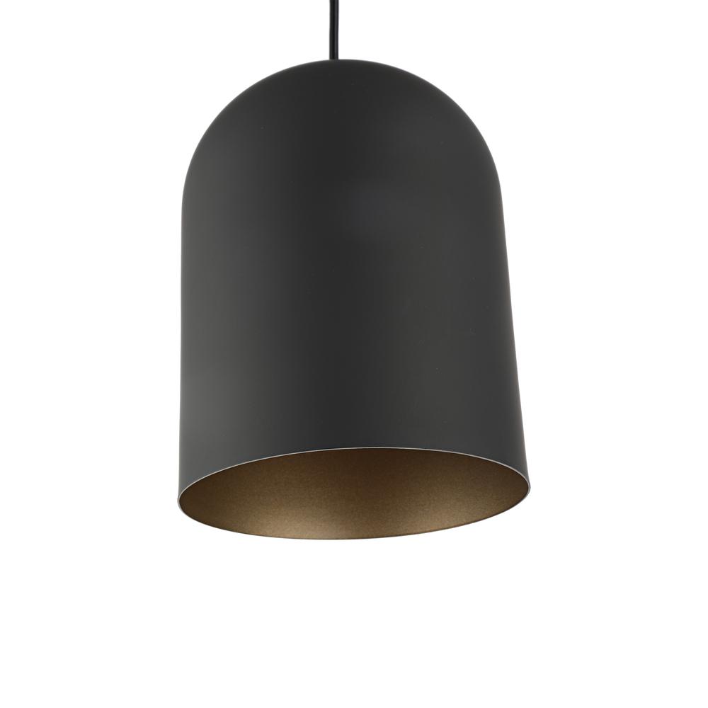 CHLOE Lighting IRONCLAD Contemporary-Style 1 Light Black and Gold Ceiling Mini Pendant 8" Wide. Picture 4