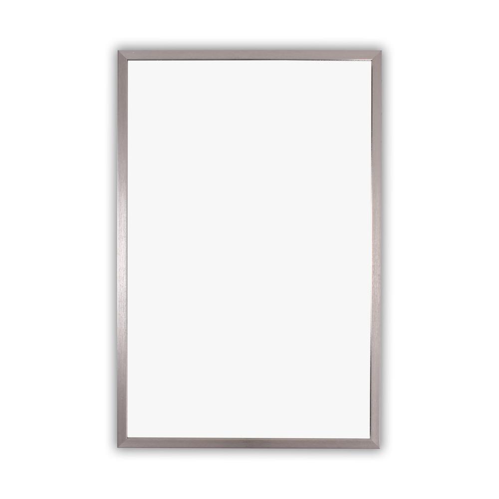 CHLOE'S Reflection Chrome Finish Rectangular Framed Wall Mirror 33" Height. Picture 1