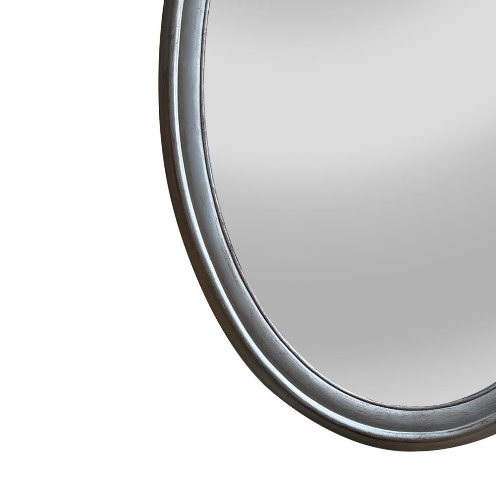 CHLOE's Reflection Contemporary-Style Silver Finish Oval Wall Mirror 34" Tall. Picture 2
