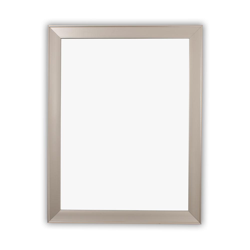 CHLOE'S Reflection Silver Finish Rectangular Framed Wall Mirror 36" Height. Picture 1