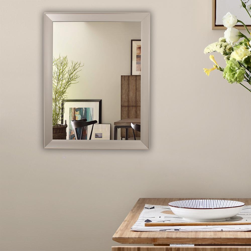 CHLOE'S Reflection Silver Finish Rectangular Framed Wall Mirror 36" Height. Picture 2