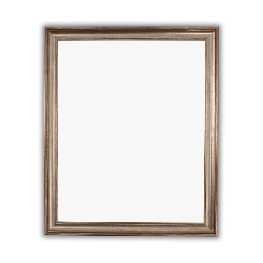 CHLOE'S Reflection Textured Brass Rectangular Framed Wall Mirror 33" Height. Picture 1