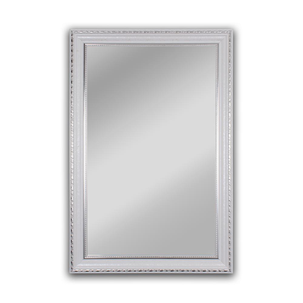CHLOE's Reflection Contemporary White Finish Rectangle Framed Wall Mirror 35" Width. Picture 1