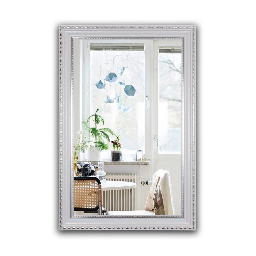 CHLOE's Reflection Contemporary White Finish Rectangle Framed Wall Mirror 35" Width. Picture 4