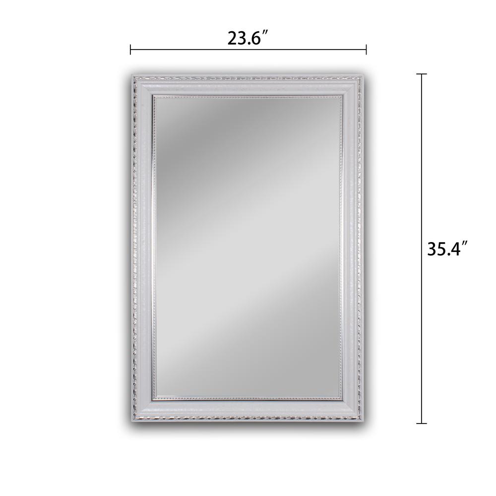CHLOE's Reflection Contemporary White Finish Rectangle Framed Wall Mirror 35" Width. Picture 2