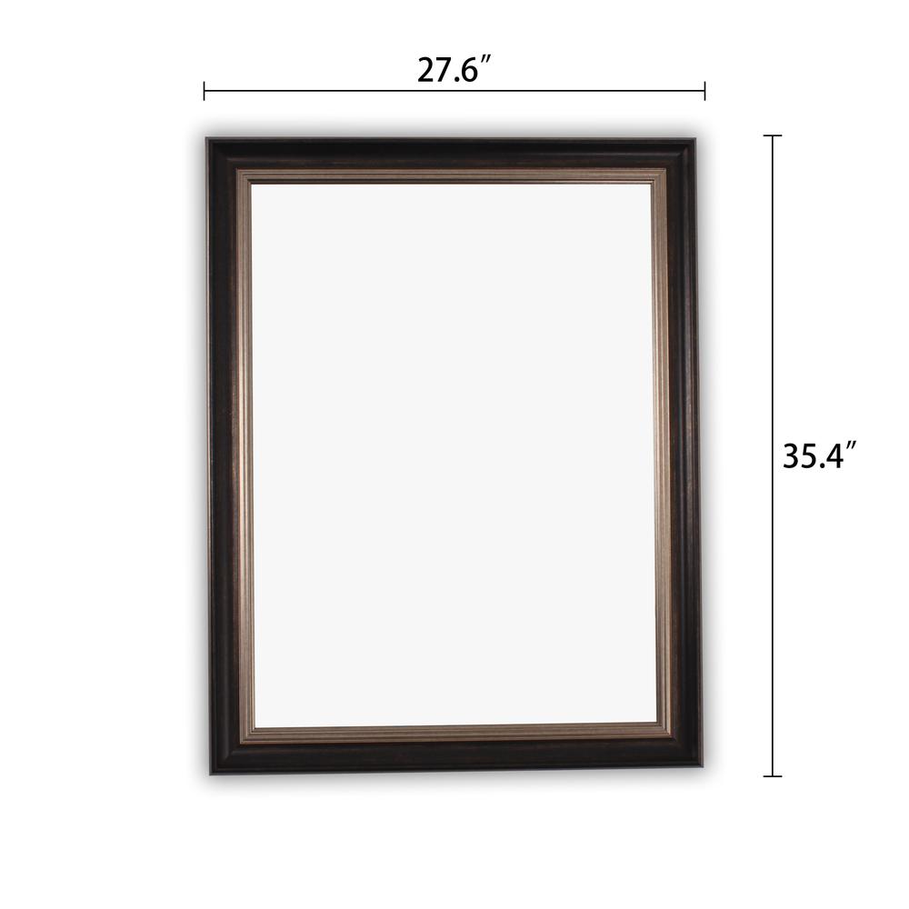 CHLOE'S Reflection Black Walnut Finish Framed Wall Mirror 35" Height. Picture 3