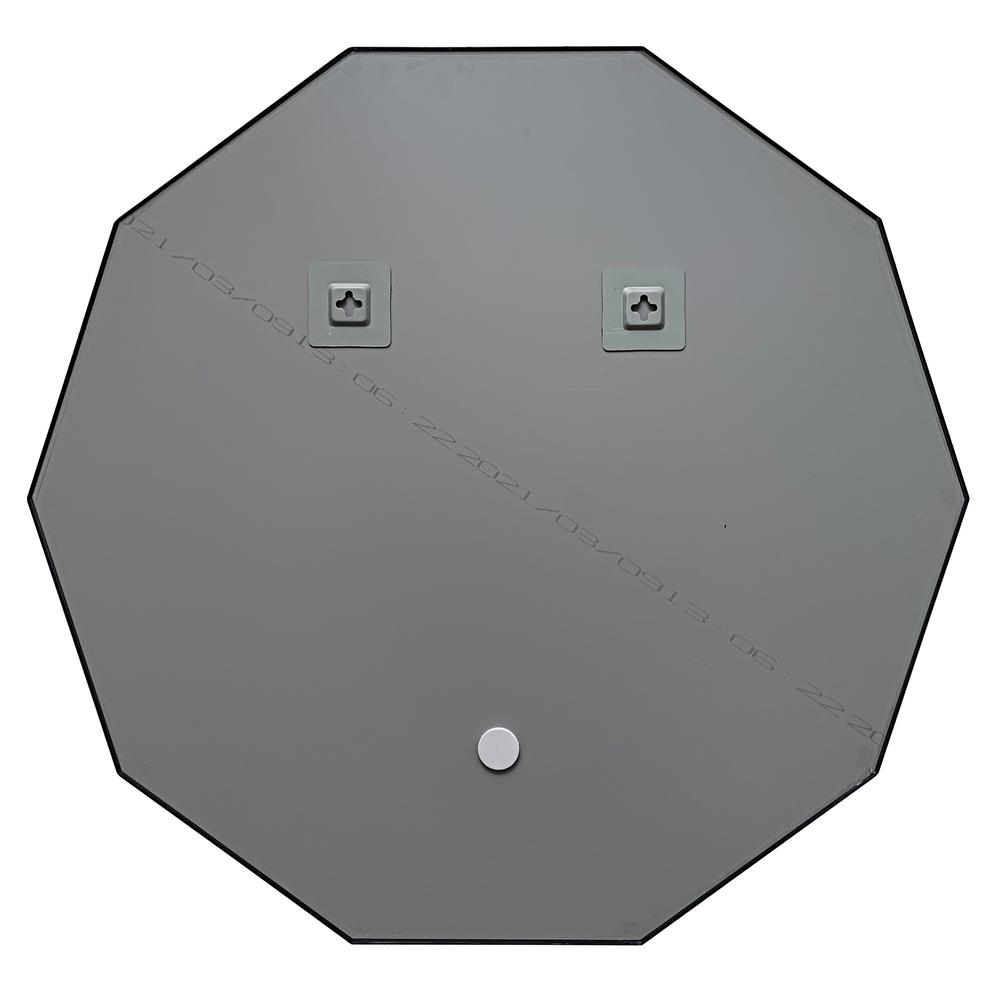 CHLOE's Reflection Contemporary Black Finish Decagon Framed Wall Mirror 31" Width. Picture 4