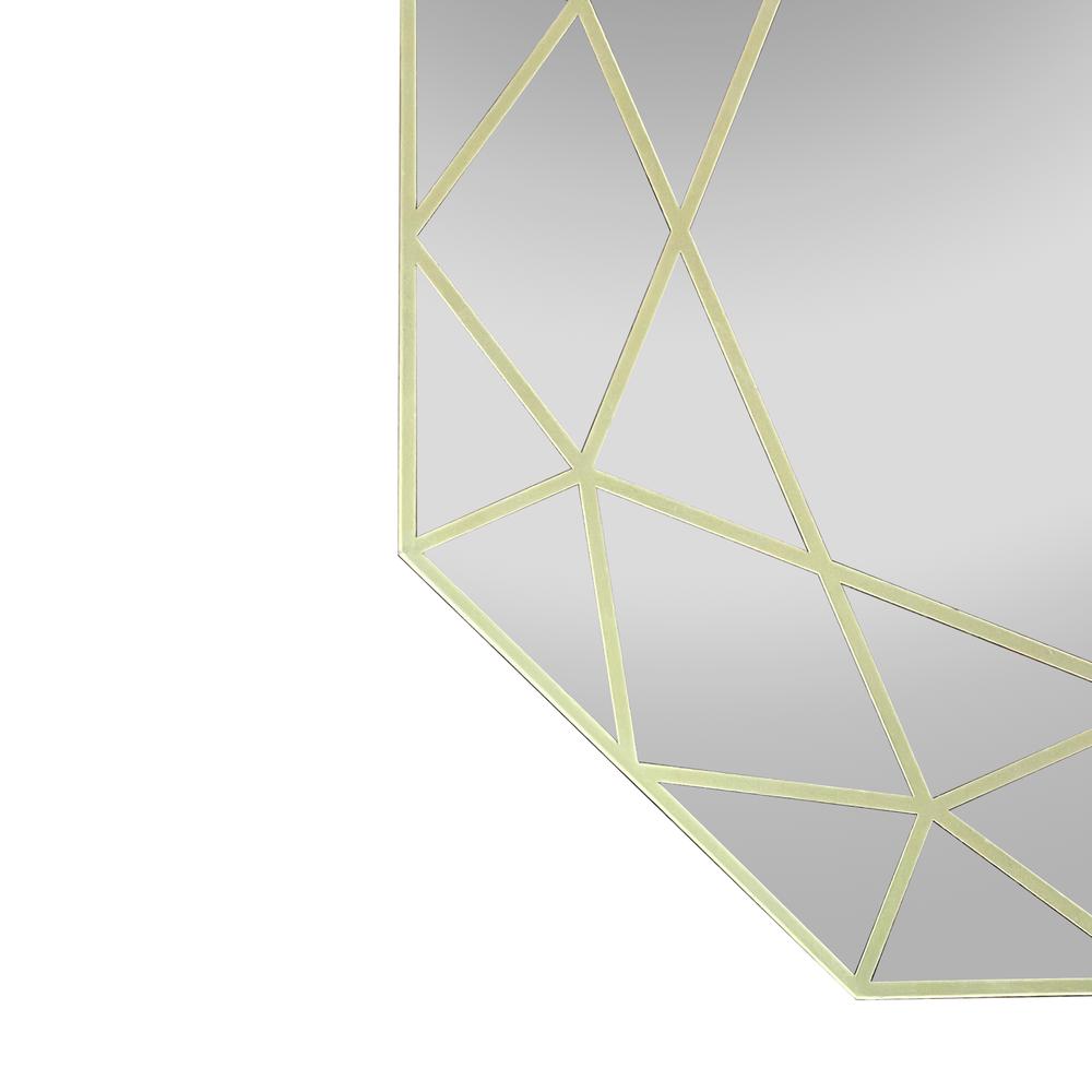 CHLOE's Reflection Contemporary-Style Octagon Golden Finish Wall Mirror 30" Tall. Picture 2