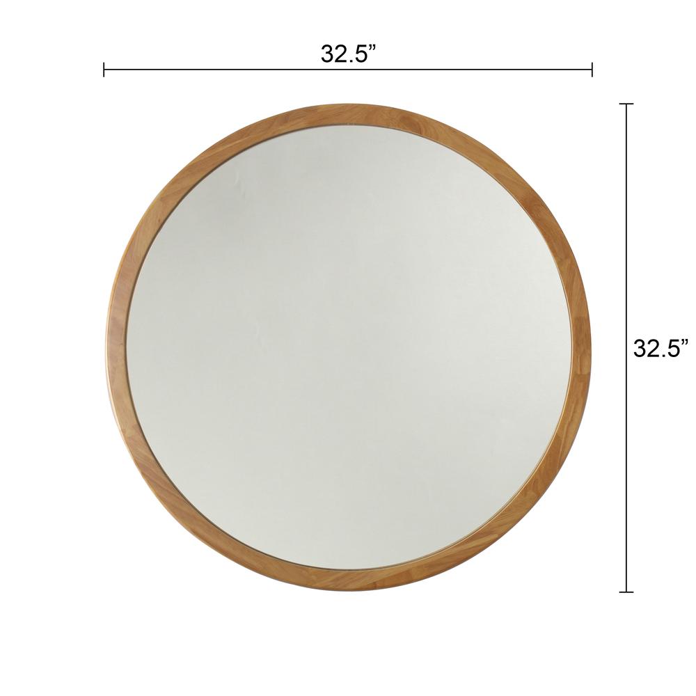 CHLOE'S Reflection Maple Finish Framed Wall Mirror 32" Height. Picture 3