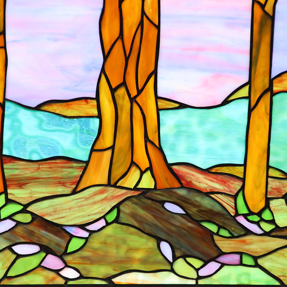 CHLOE Lighting SUMMER Tiffany-Style Stained Glass Verical Hanging Window Panel 33" Tall. Picture 4