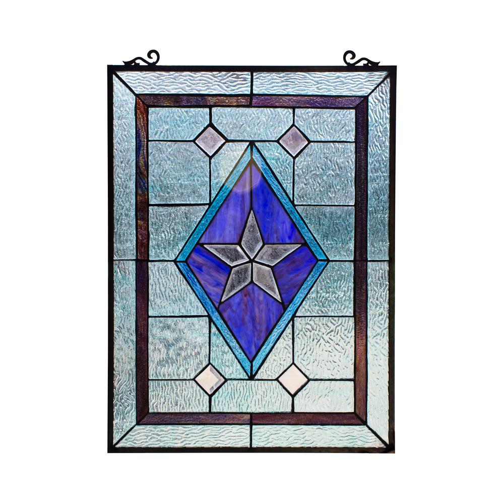 CHLOE Lighting LONESTAR Tiffany-style Rectangular Window Panel 24" Height. Picture 1