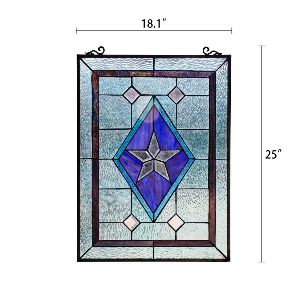 CHLOE Lighting LONESTAR Tiffany-style Rectangular Window Panel 24" Height. Picture 3