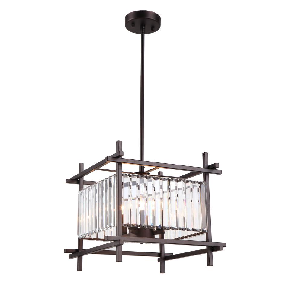 VANESSA Contemporary 4 Lights Rubbed Bronze Ceiling Pendant 15" Wide. Picture 3