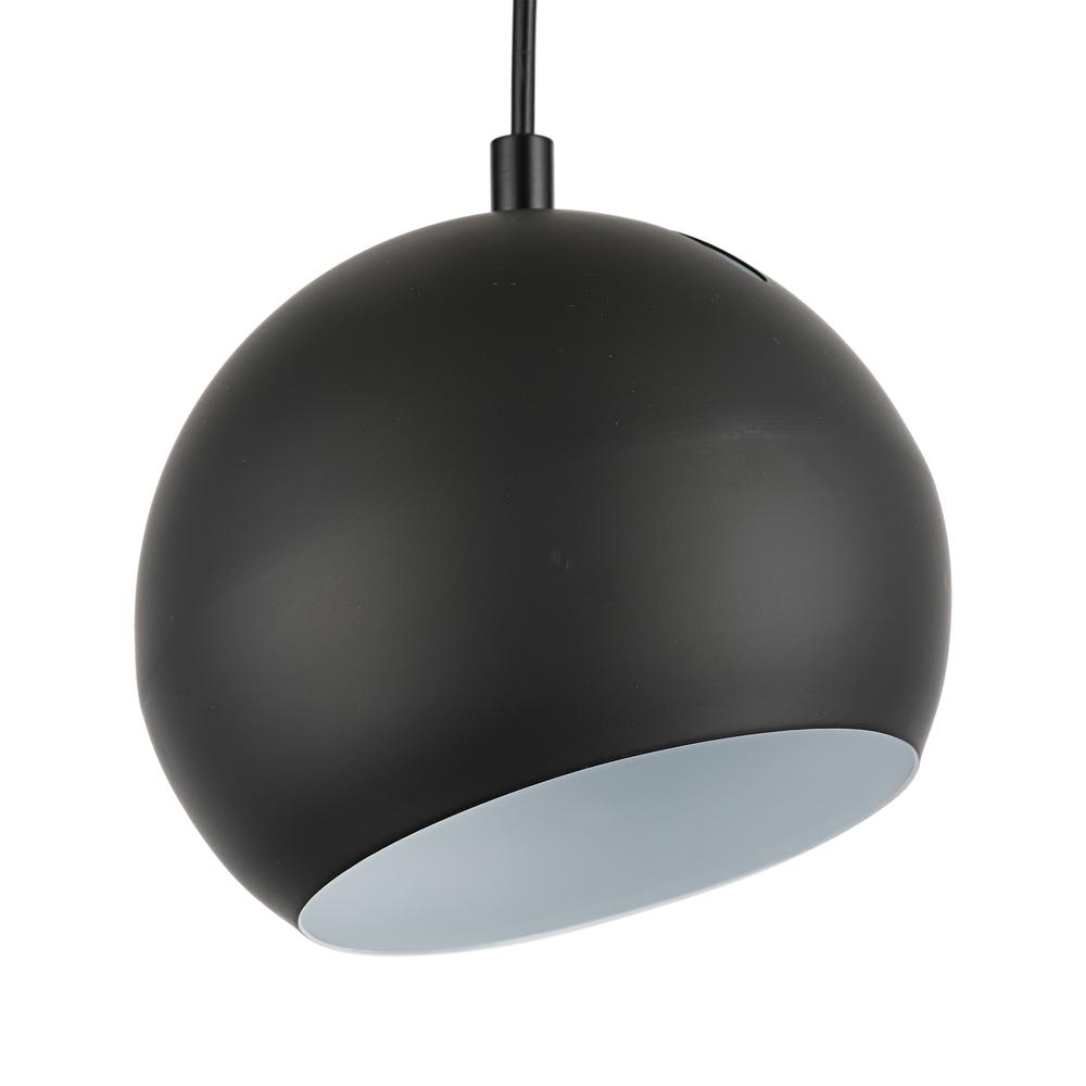 CHLOE Lighting IRONCLAD Contemporary-Style 1 Light Matt Black and White Ceiling Mini Pendant 8" Wide. Picture 4