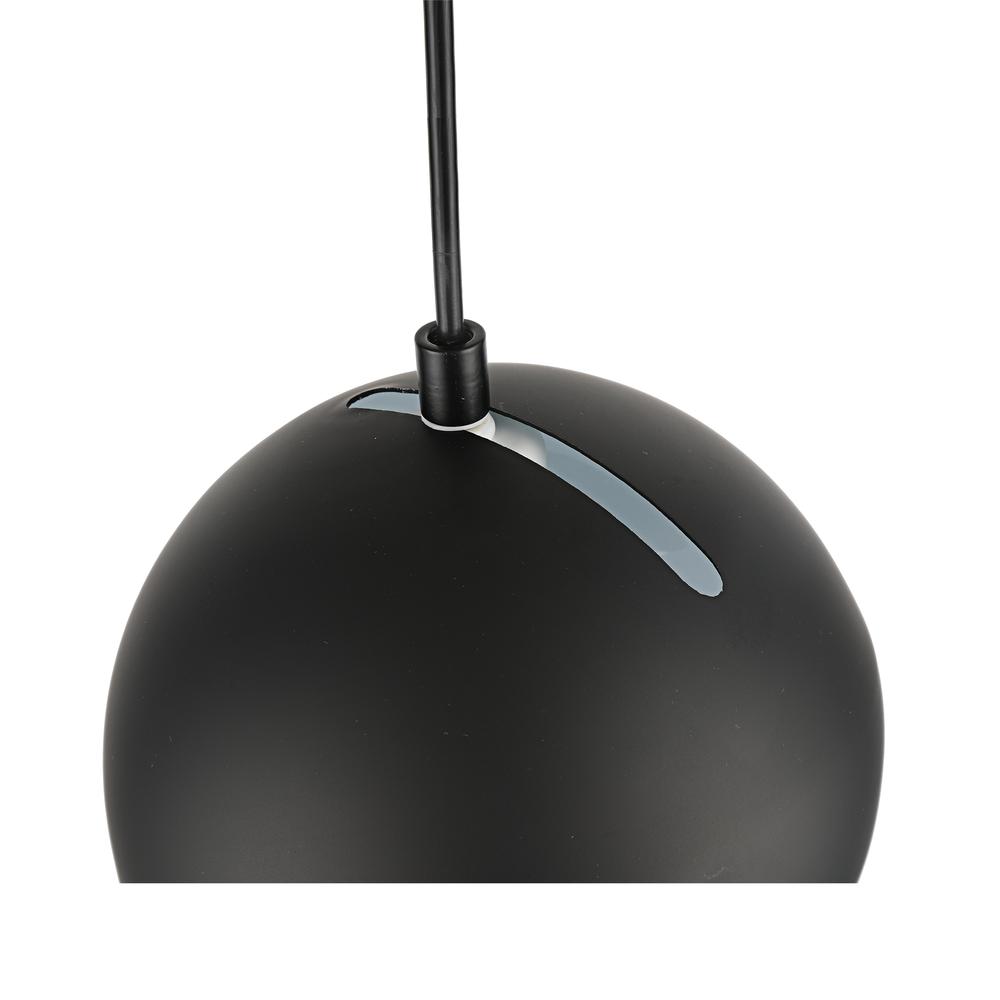 CHLOE Lighting IRONCLAD Contemporary-Style 1 Light Matt Black and White Ceiling Mini Pendant 8" Wide. Picture 5