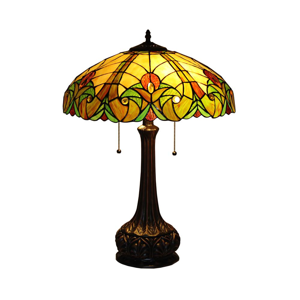 CHLOE Lighting ADALAIDE Tiffany-Style Victorian Stained Glass Table Lamp, 25" Width. The main picture.