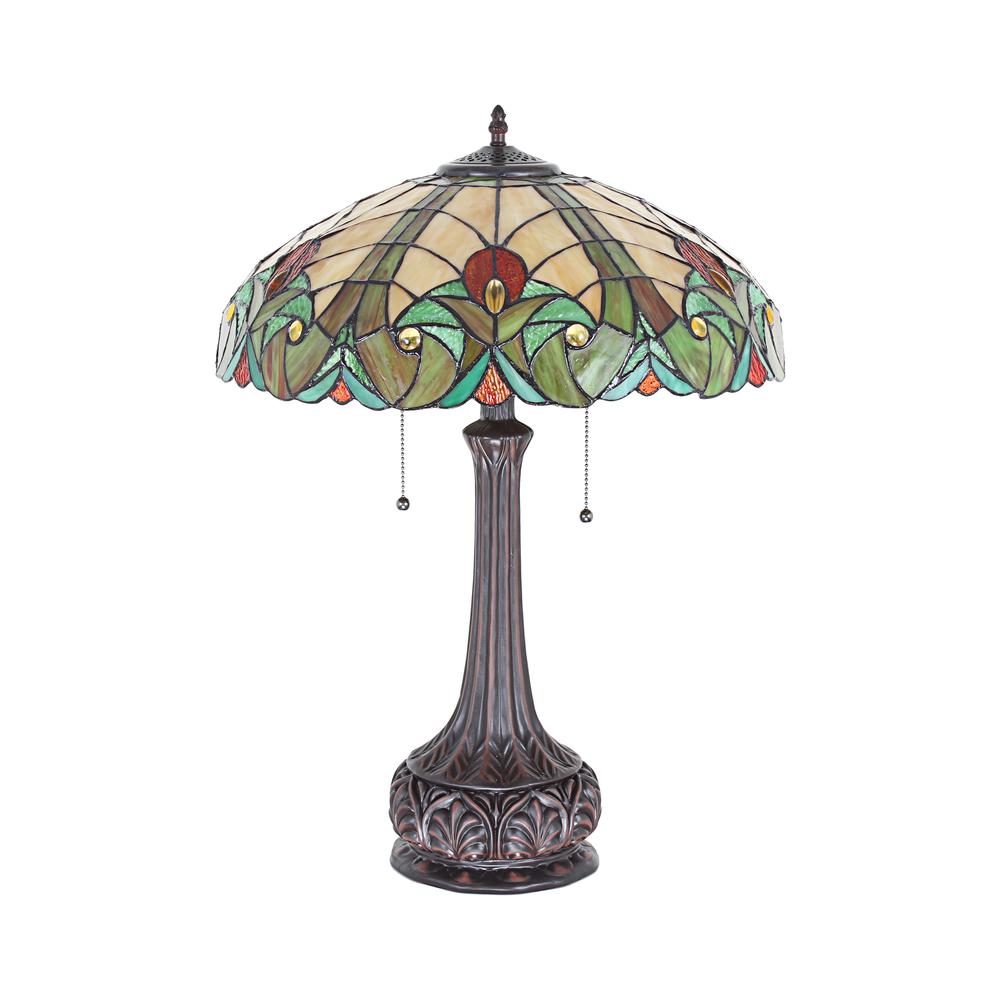 CHLOE Lighting ADALAIDE Tiffany-Style Victorian Stained Glass Table Lamp, 25" Width. Picture 8