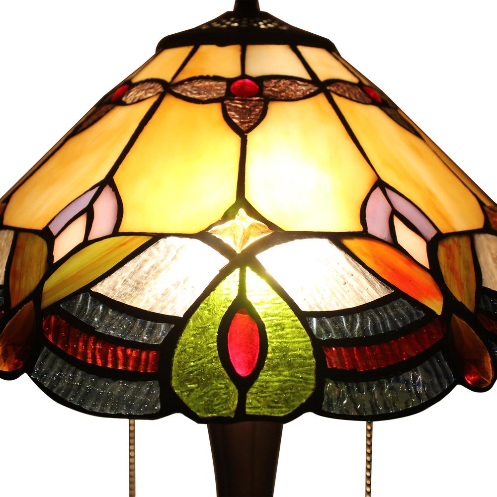 CHLOE Lighting HOWARD Tiffany-style 2 Light Table Lamp 16" Shade. Picture 1