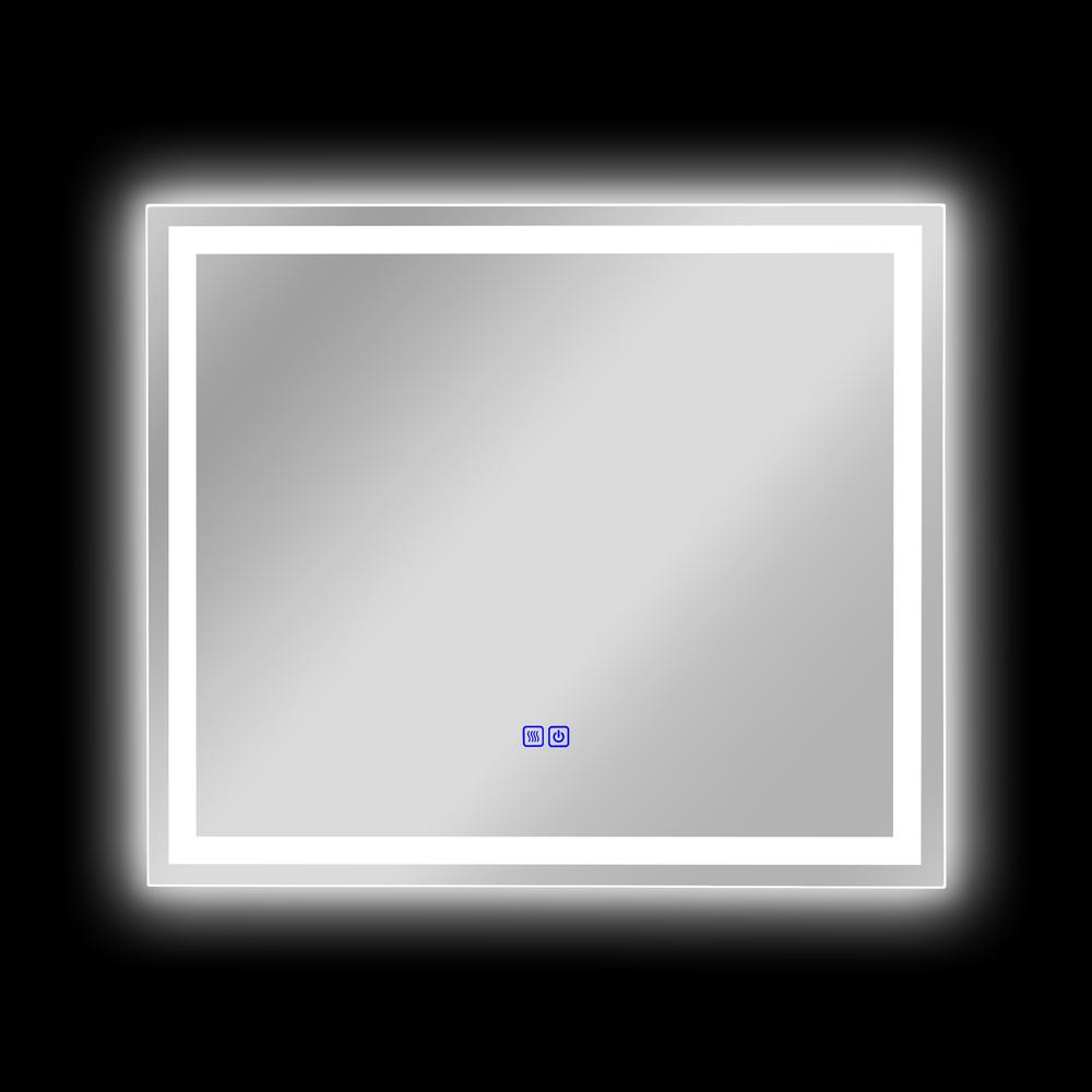 CHLOE Lighting LUMINOSITY Back Lit Rectangular TouchScreen LED Mirror 3 Color Temperatures 3000K-6000K 28" Wide. Picture 8