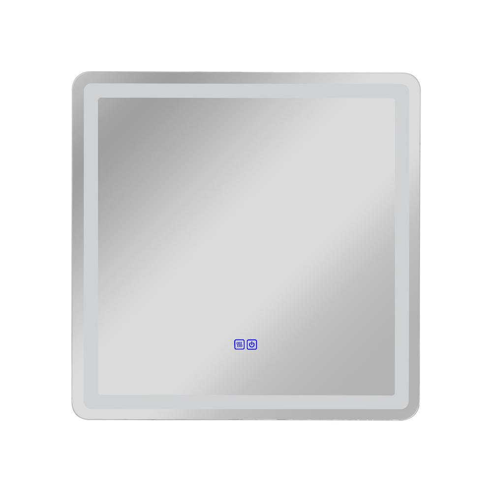 CHLOE Lighting LUMINOSITY Back Lit Square TouchScreen LED Mirror 3 Color Temperatures 3000K-6000K 24" Wide. Picture 3