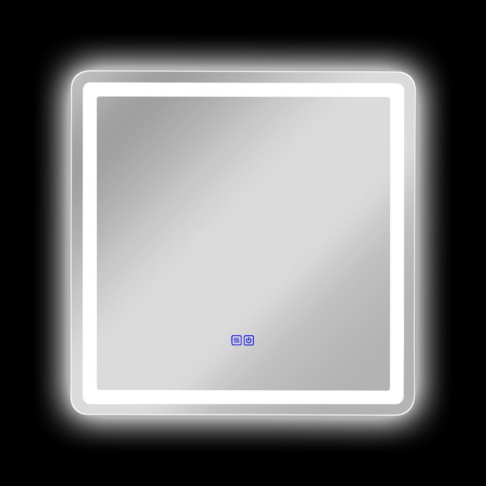 CHLOE Lighting LUMINOSITY Back Lit Square TouchScreen LED Mirror 3 Color Temperatures 3000K-6000K 24" Wide. Picture 7