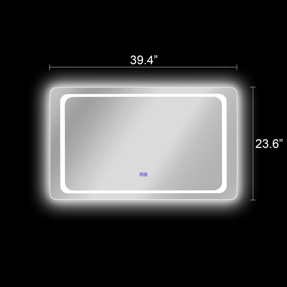 CHLOE Lighting LUMINOSITY Back Lit Rectangular TouchScreen LED Mirror 3 Color Temperatures 3000K-6000K 39" Wide. Picture 17