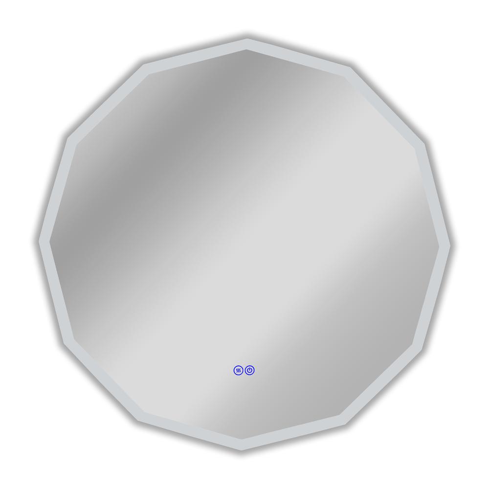 CHLOE Lighting LUMINOSITY Back Lit Dodecagon TouchScreen LED Mirror 3 Color Temperatures 3000K-6000K 32" Wide. Picture 3
