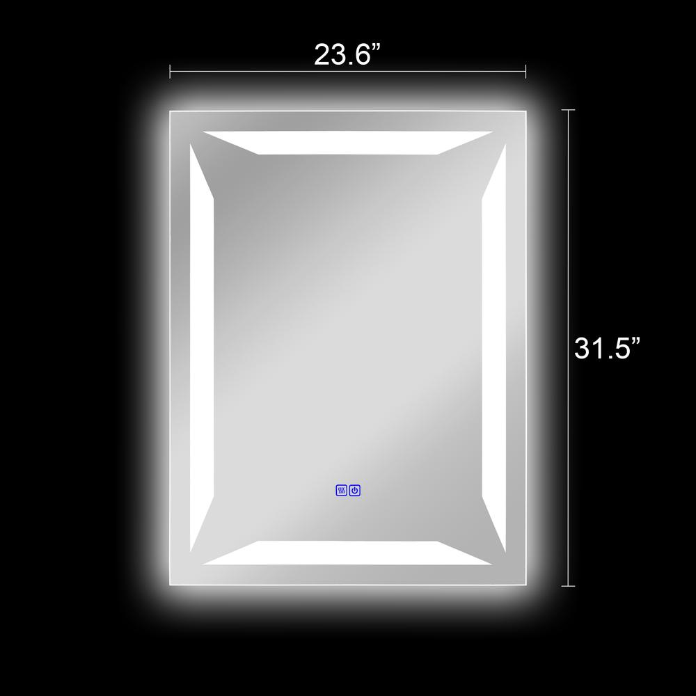 CHLOE Lighting LUMINOSITY Back Lit Rectangular TouchScreen- LED Mirror 3 Color Temperatures 3000K-6000K 32" Height. Picture 17