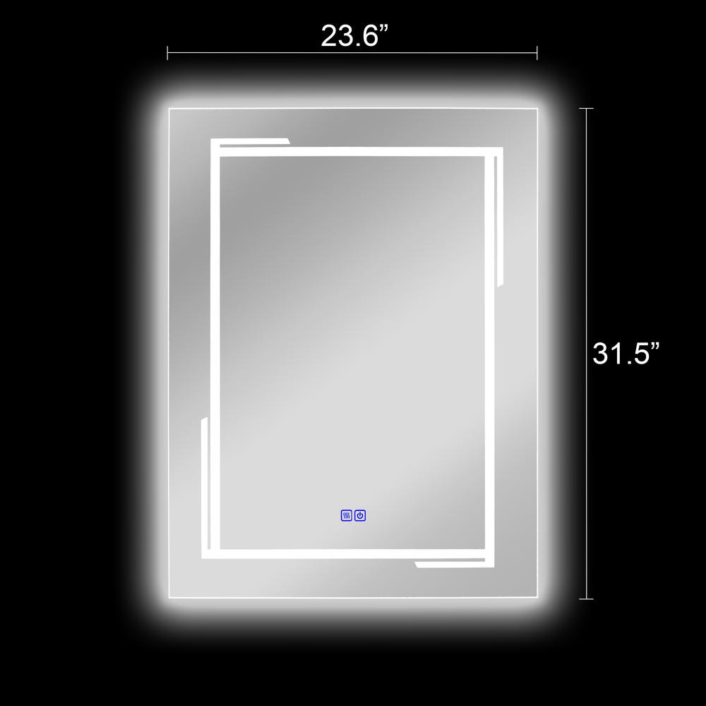 CHLOE Lighting LUMINOSITY, Back Lit Rectangular TouchScreen LED Mirror 3 Color Temperatures 3000K-6000K 32" Height. Picture 17